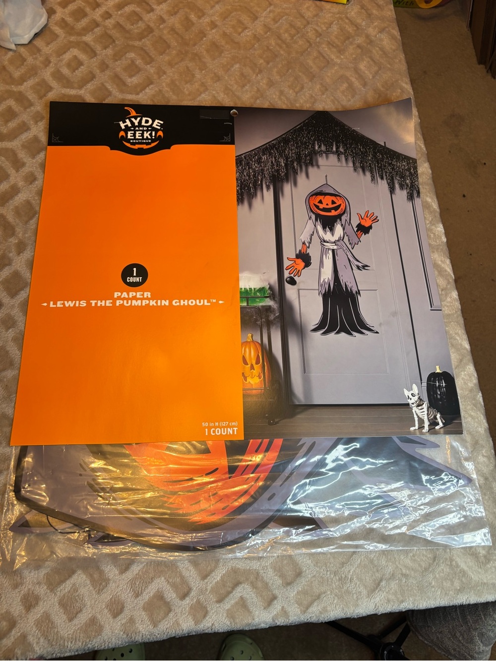 Target Hyde & EEK Lewis Pumpkin Ghoul 50” Halloween Hanging Wall Decoration New